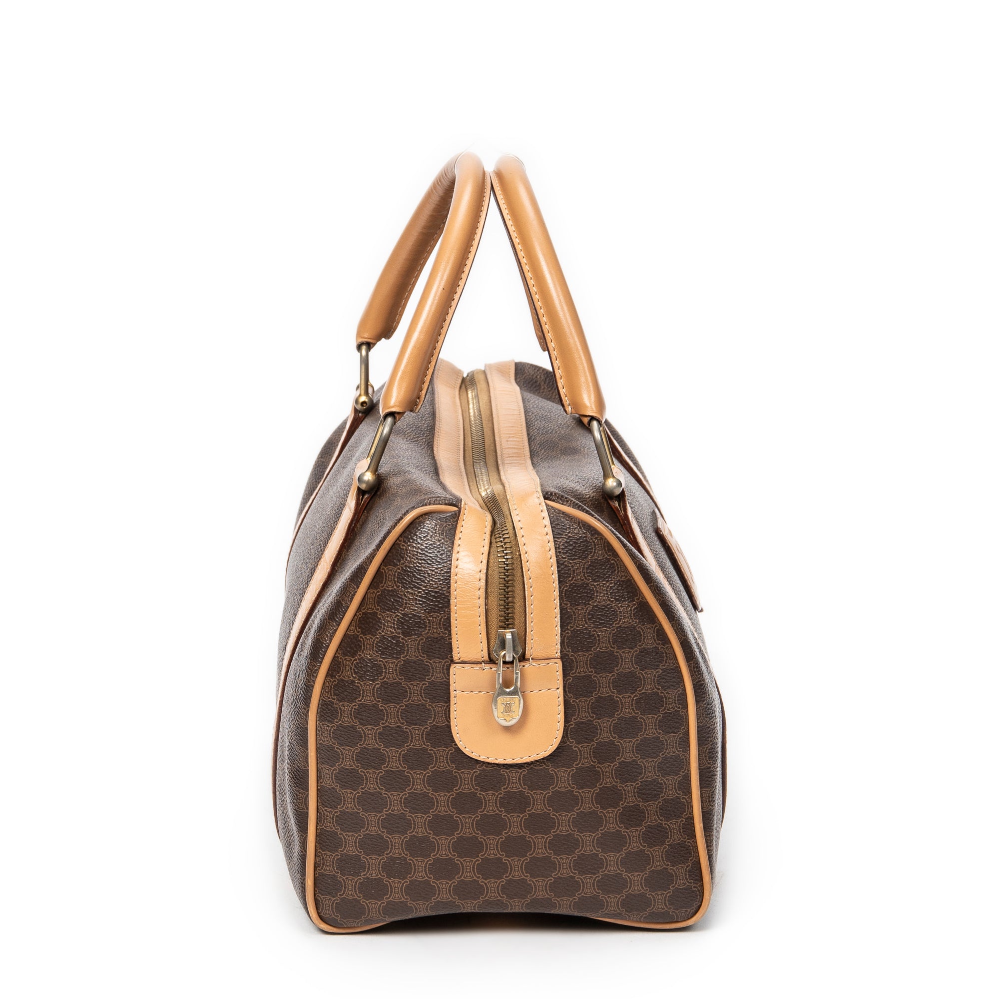 Bolso Vintage Pequeño Boston Lona Macadam Marrón