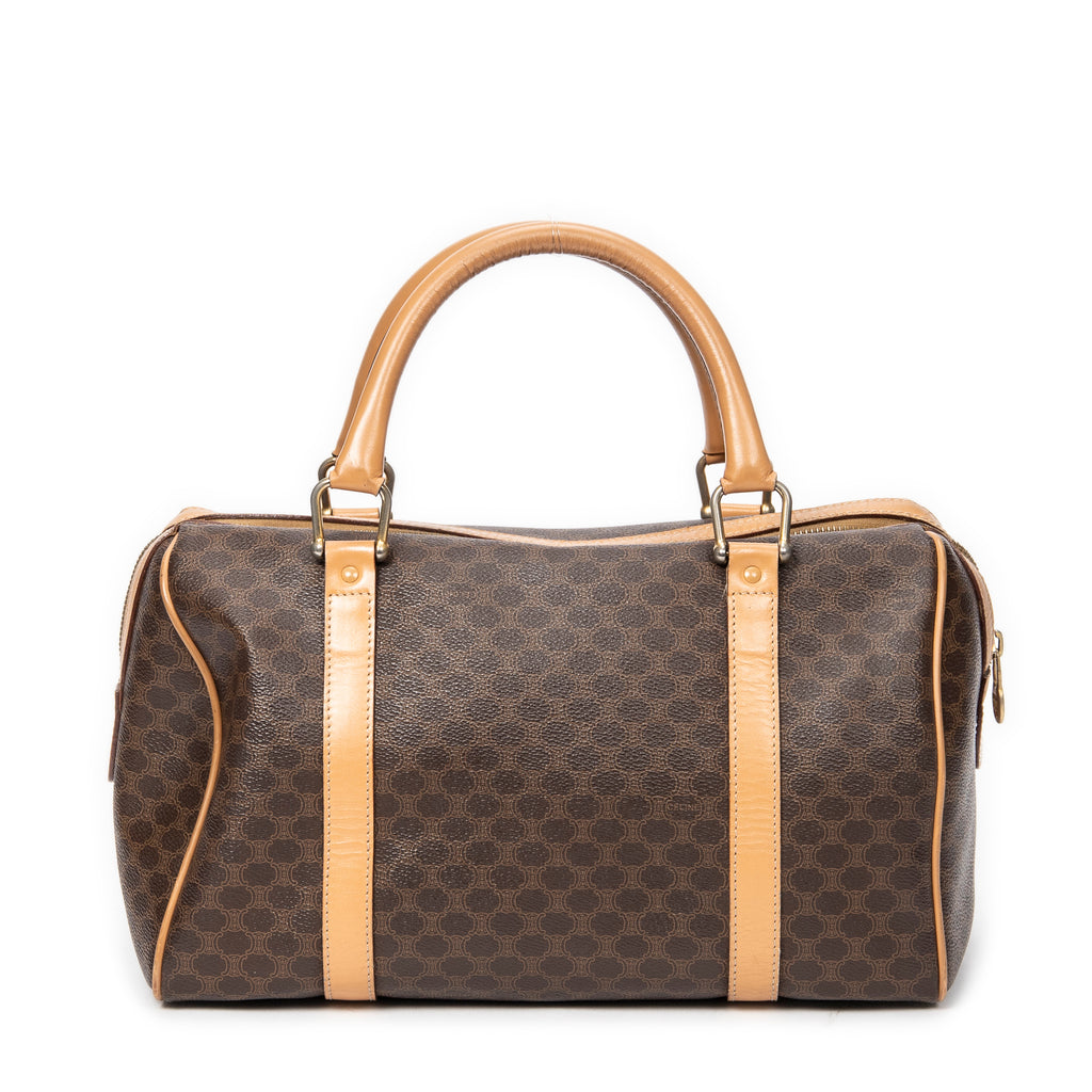 Bolso Vintage Pequeño Boston Lona Macadam Marrón