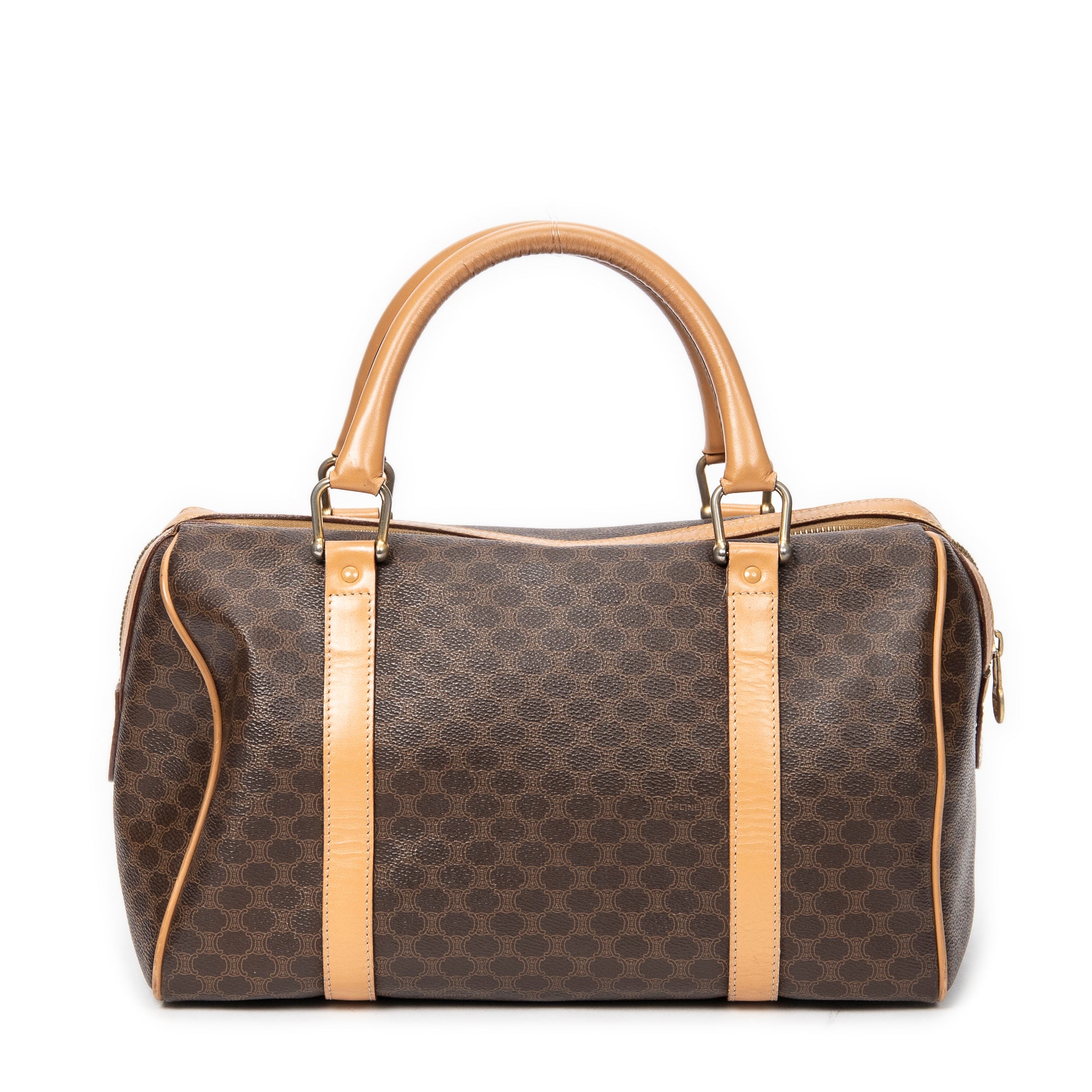 Bolso Vintage Pequeño Boston Lona Macadam Marrón