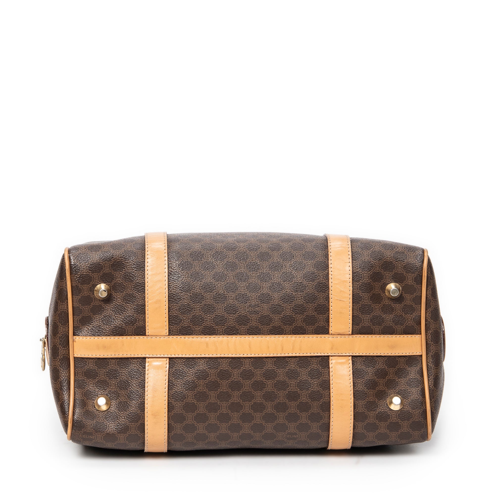 Bolso Vintage Pequeño Boston Lona Macadam Marrón