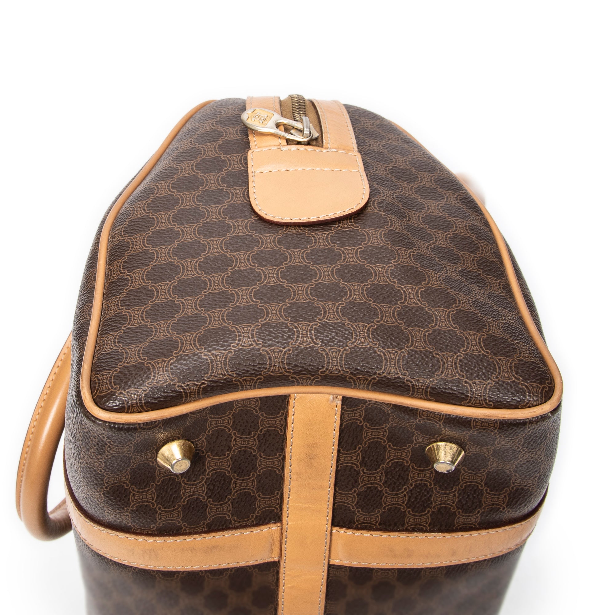 Bolso Vintage Pequeño Boston Lona Macadam Marrón