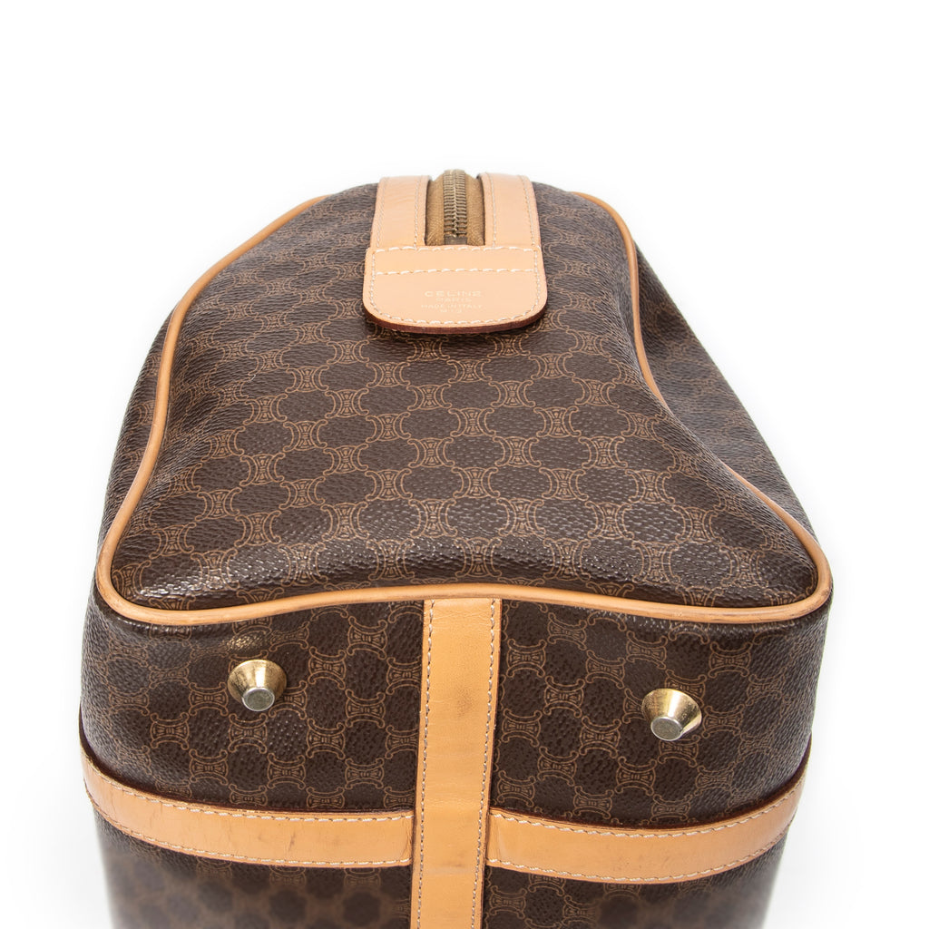 Bolso Vintage Pequeño Boston Lona Macadam Marrón