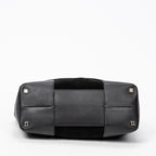 Handbag Anagram Open Tote Black Suede Leather