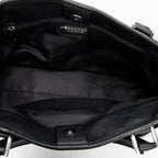 Handbag Anagram Open Tote Black Suede Leather