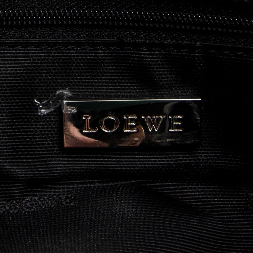 Handbag Anagram Open Tote Black Suede Leather