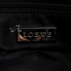 Handbag Anagram Open Tote Black Suede Leather