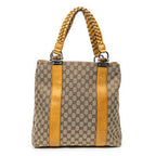 Shoulder bag Vertical Bamboo Bar Shopper Tote Yellow Monogrammed Canvas