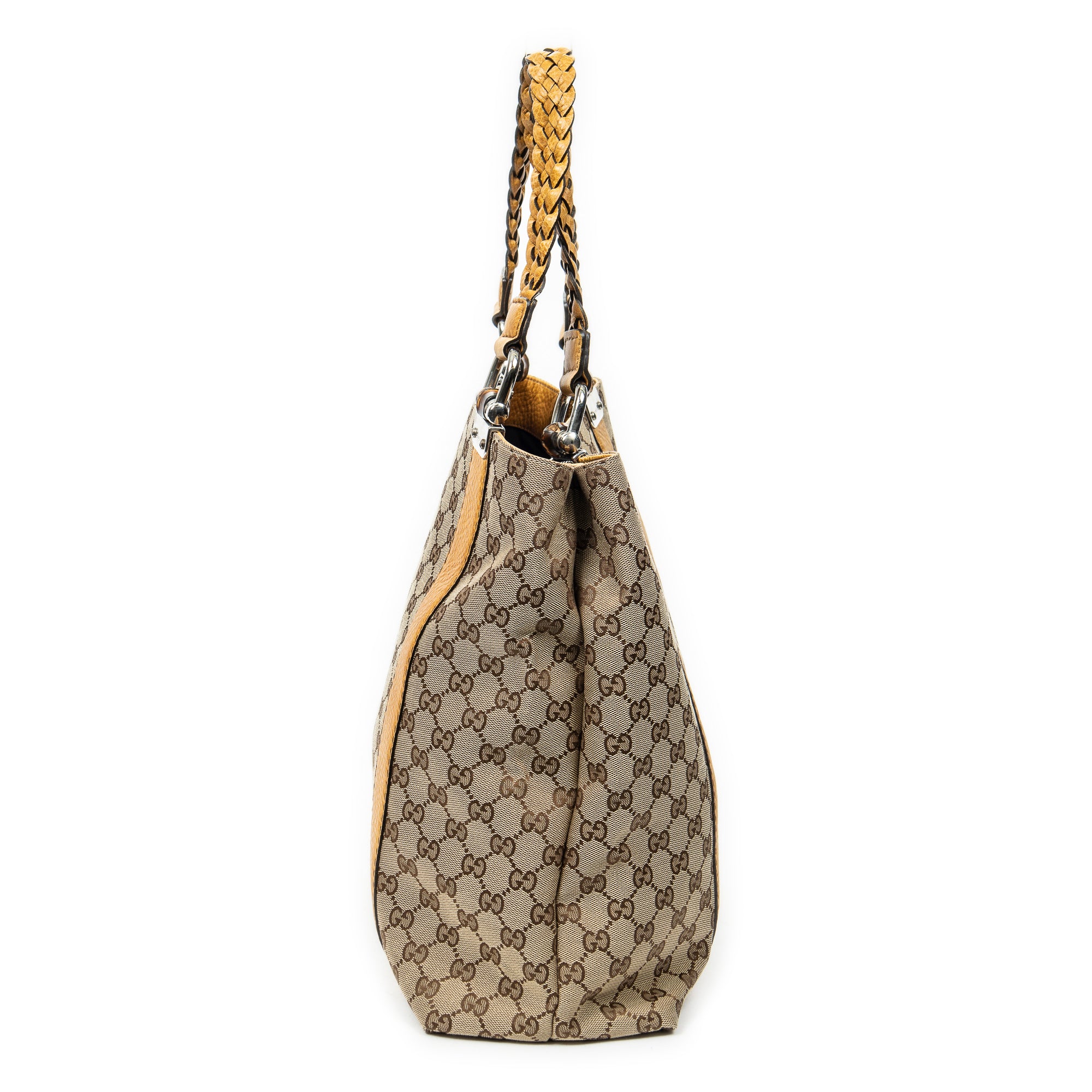 Shoulder bag Vertical Bamboo Bar Shopper Tote Yellow Monogrammed Canvas