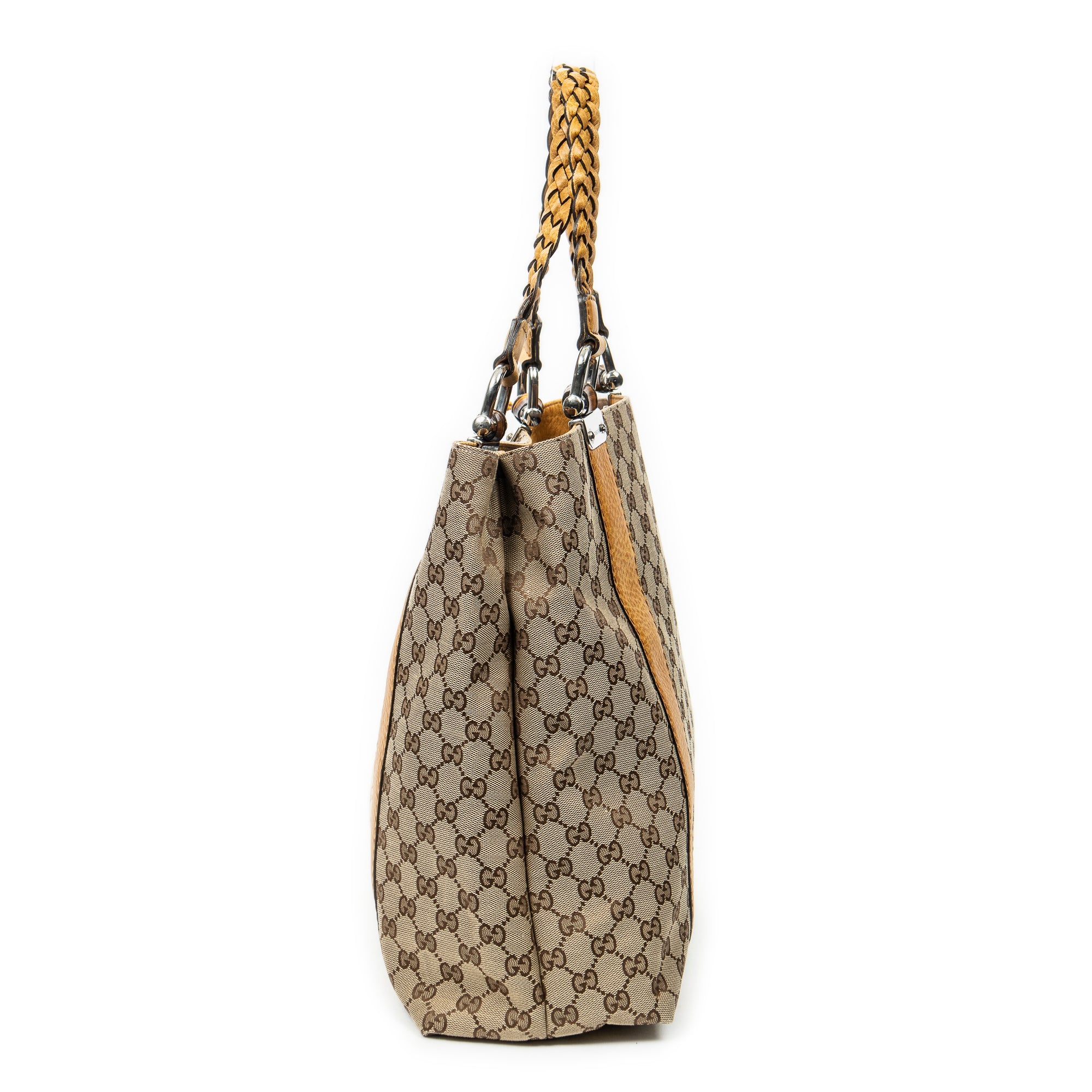 Shoulder bag Vertical Bamboo Bar Shopper Tote Yellow Monogrammed Canvas