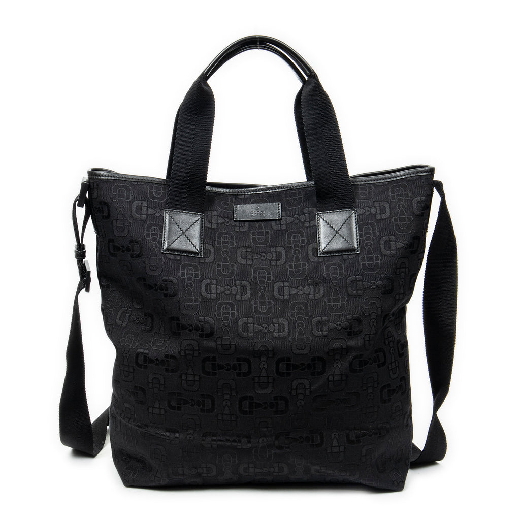 Shoulder bag 2-Way Tote Black Horsebit Print Canvas