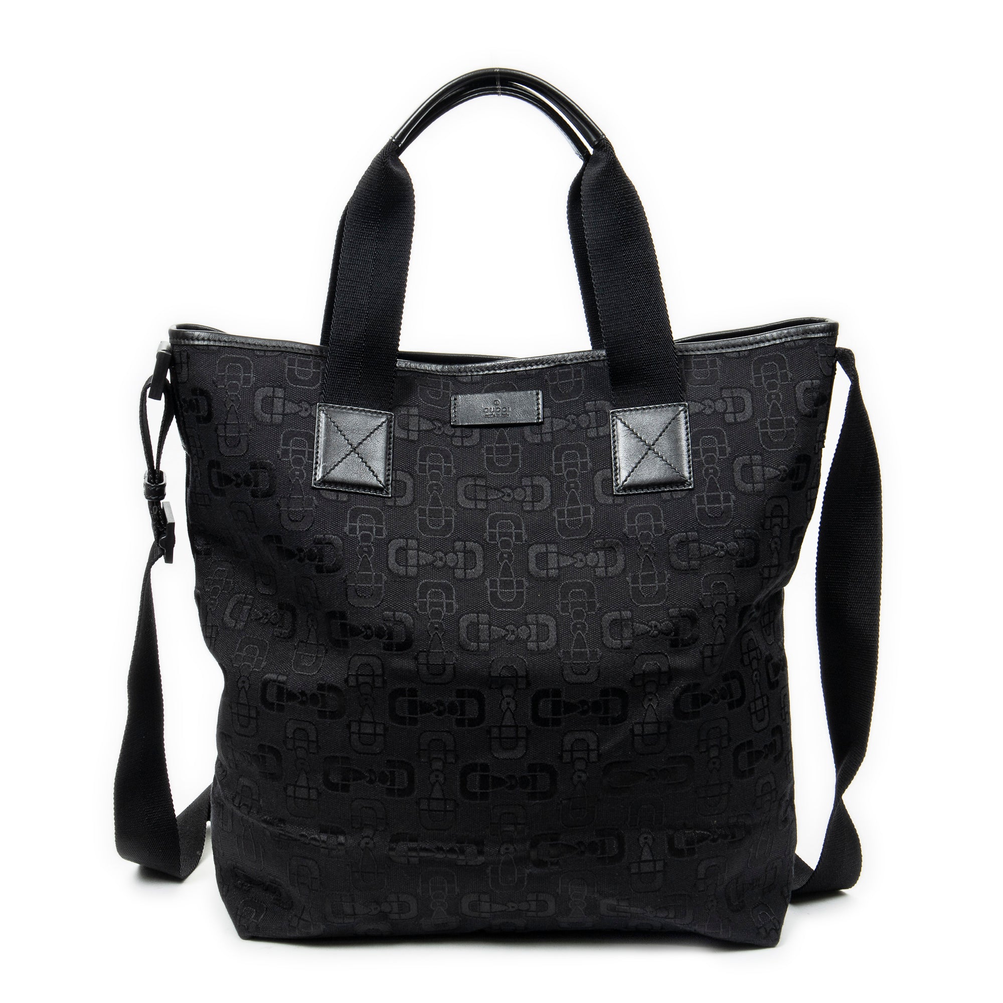 Shoulder bag 2-Way Tote Black Horsebit Print Canvas