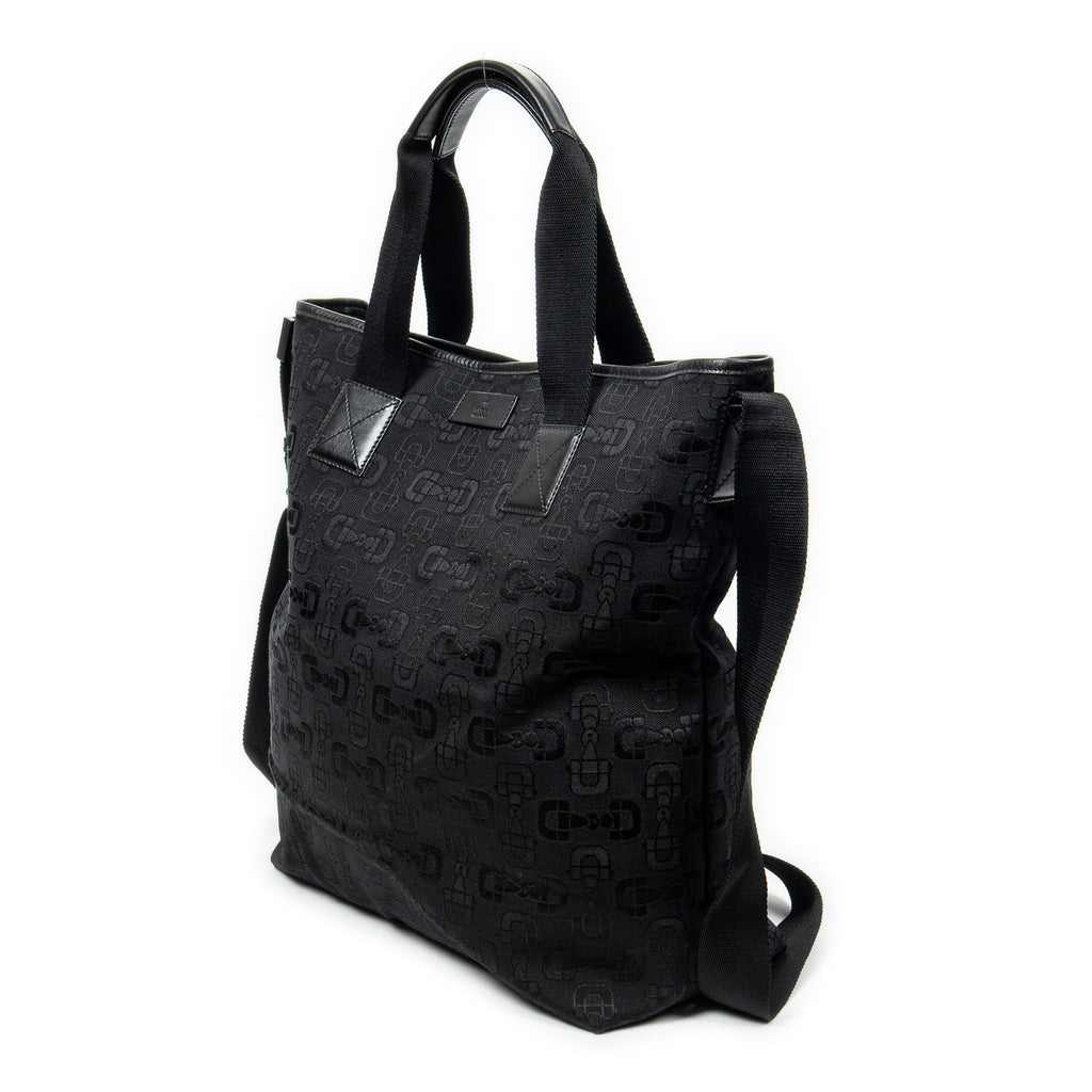 Shoulder bag 2-Way Tote Black Horsebit Print Canvas