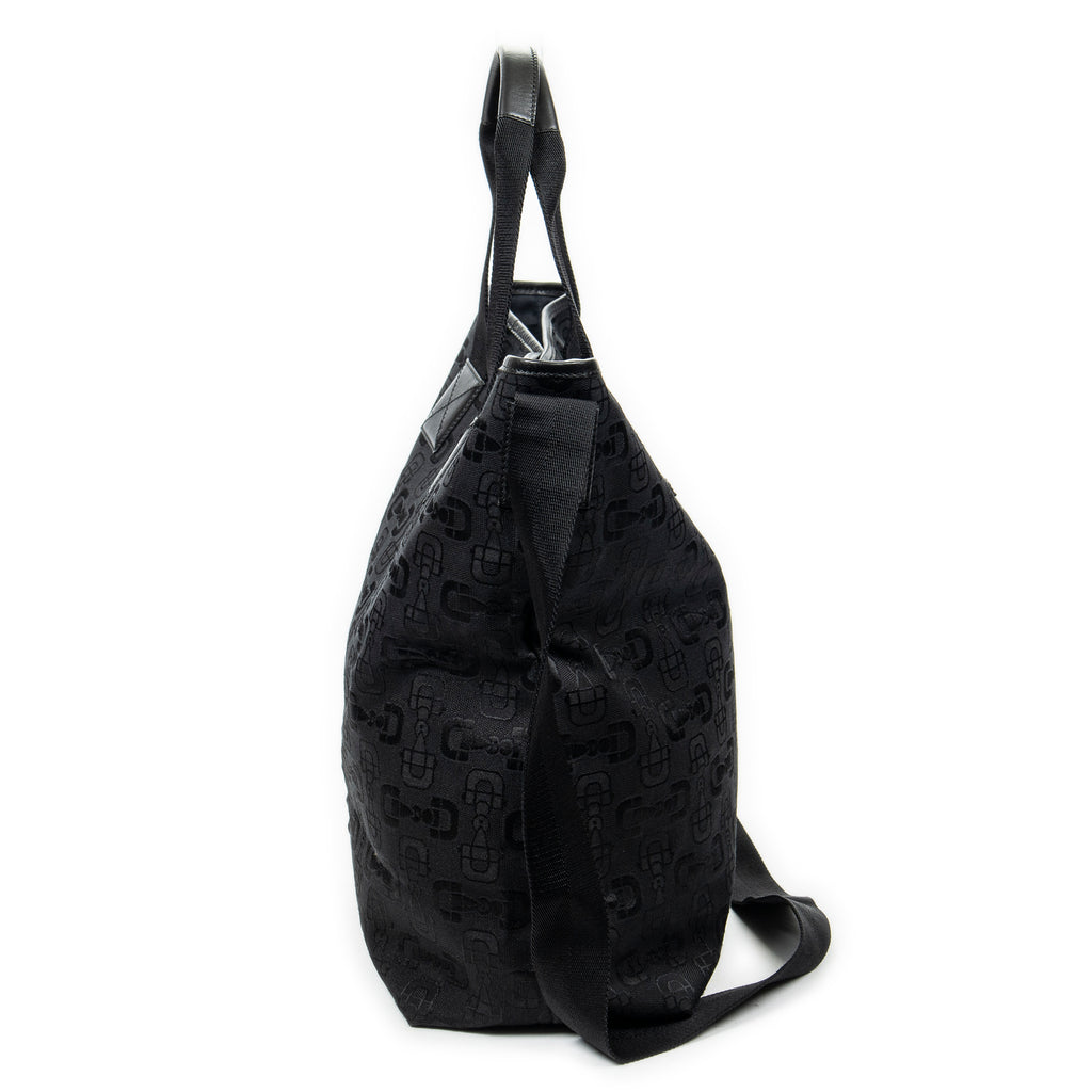 Shoulder bag 2-Way Tote Black Horsebit Print Canvas