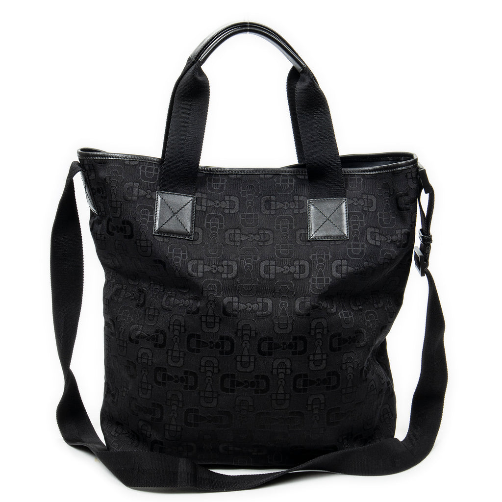 Shoulder bag 2-Way Tote Black Horsebit Print Canvas