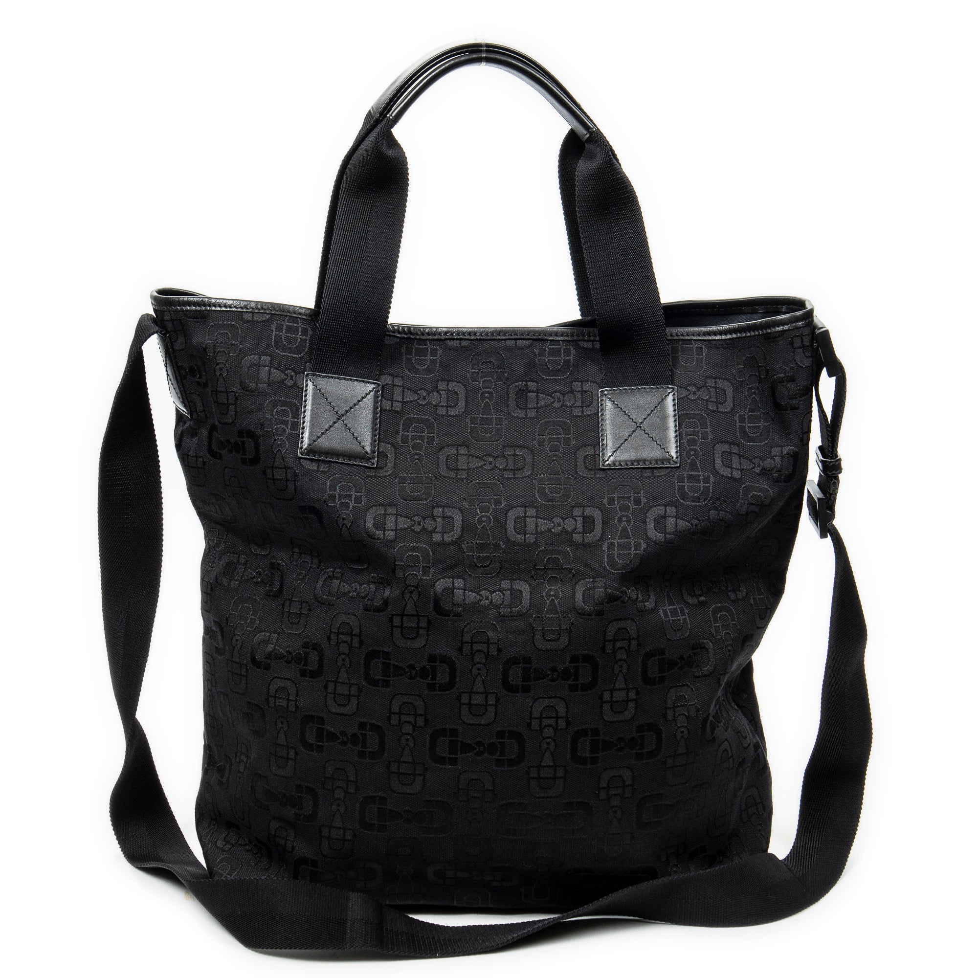 Shoulder bag 2-Way Tote Black Horsebit Print Canvas