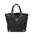 Handbag Small Abbey D-Ring Tote Black Monogrammed Canvas