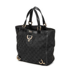 Handbag Small Abbey D-Ring Tote Black Monogrammed Canvas