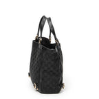 Handbag Small Abbey D-Ring Tote Black Monogrammed Canvas