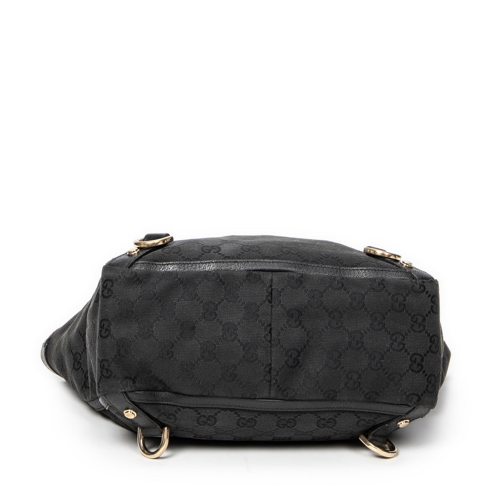 Handbag Small Abbey D-Ring Tote Black Monogrammed Canvas