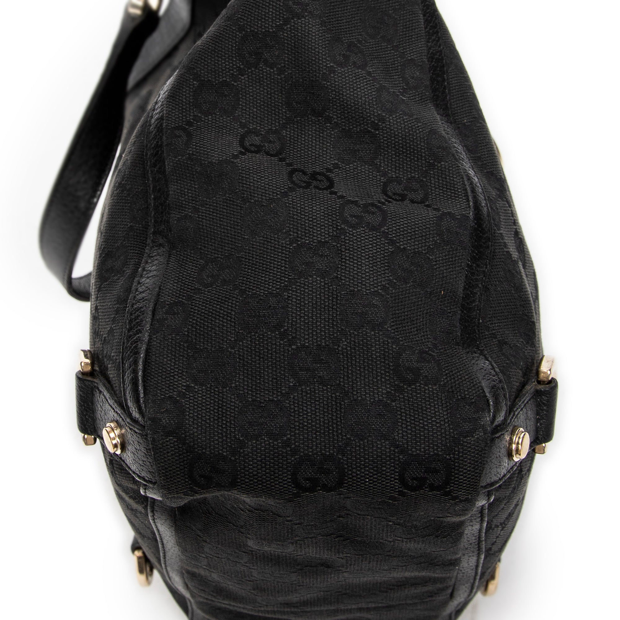 Handbag Small Abbey D-Ring Tote Black Monogrammed Canvas