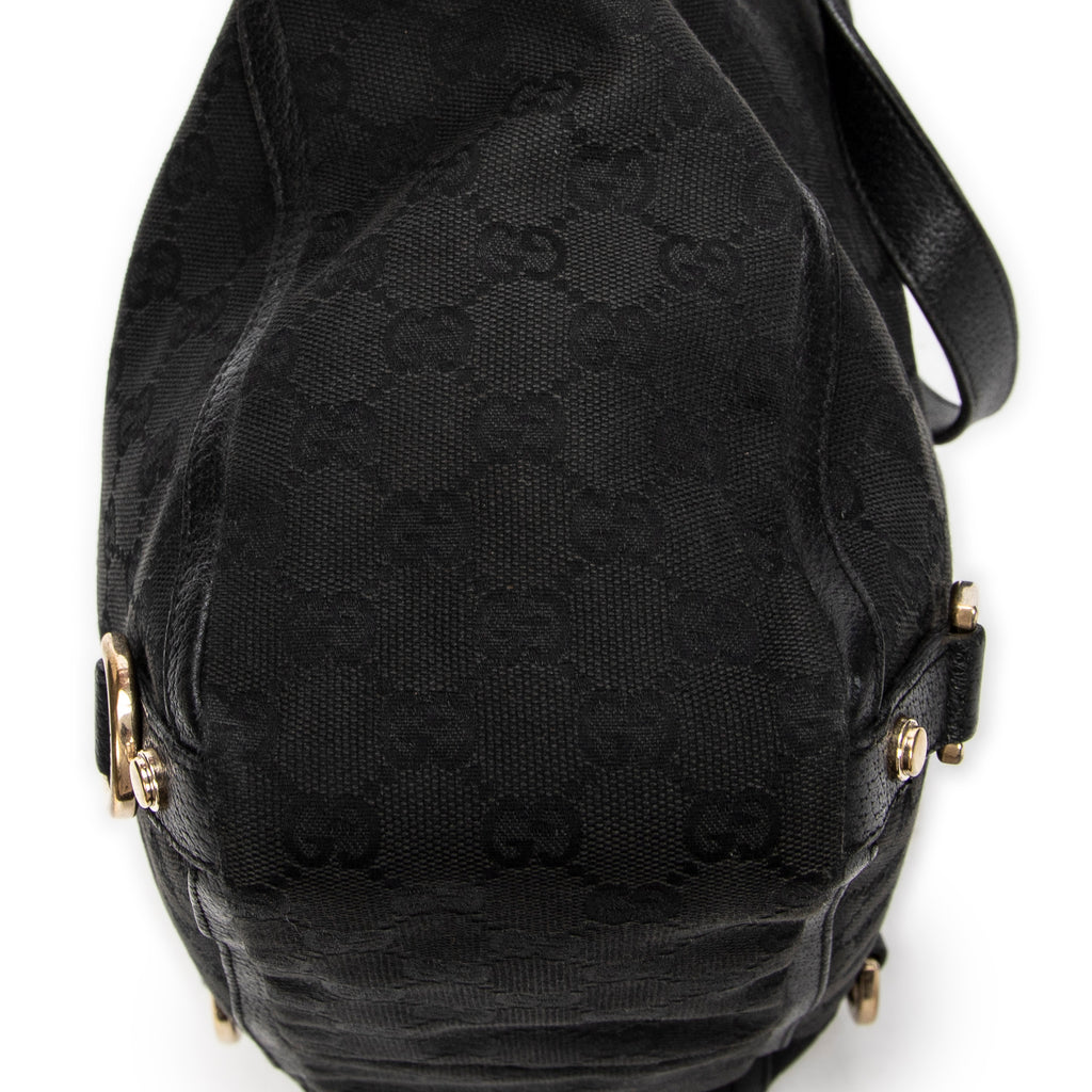 Handbag Small Abbey D-Ring Tote Black Monogrammed Canvas