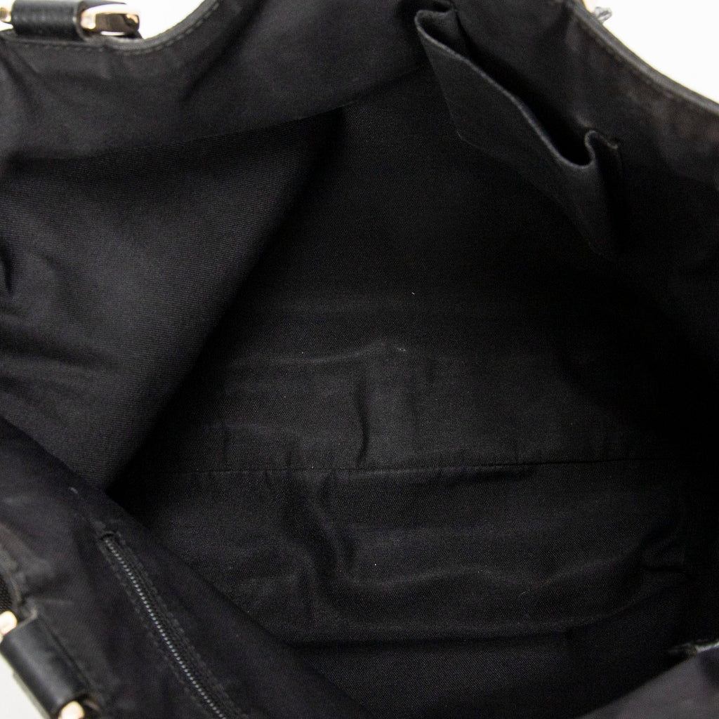 Handbag Small Abbey D-Ring Tote Black Monogrammed Canvas