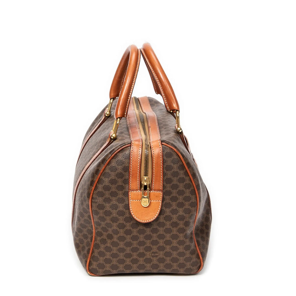 Handbag Vintage Medium Boston Brown Macadam Coated Canvas