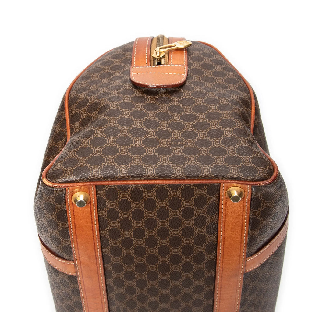 Handbag Vintage Medium Boston Brown Macadam Coated Canvas
