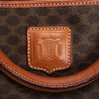 Handbag Vintage Medium Boston Brown Macadam Coated Canvas