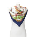 Hermès - Foulard - Bleu marine/Blanc