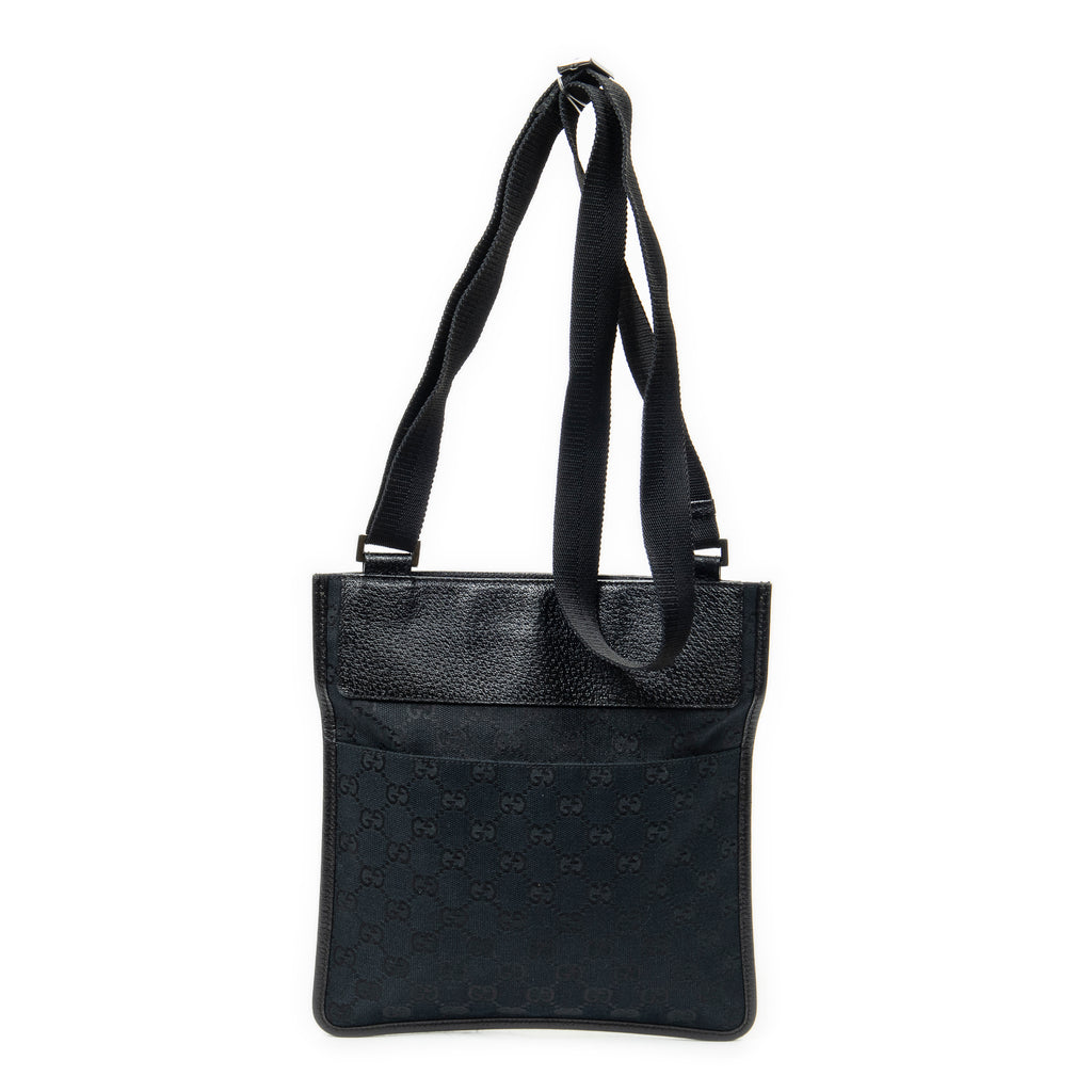 Shoulder bag Small Flat Messenger Black Monogrammed Canvas