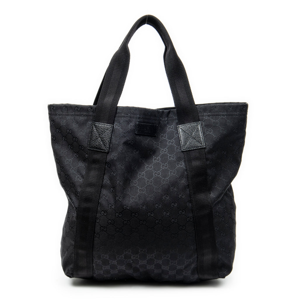 Handbag Open Shopper Black Monogrammed Canvas