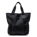 Handbag Open Shopper Black Monogrammed Canvas