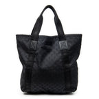 Handbag Open Shopper Black Monogrammed Canvas