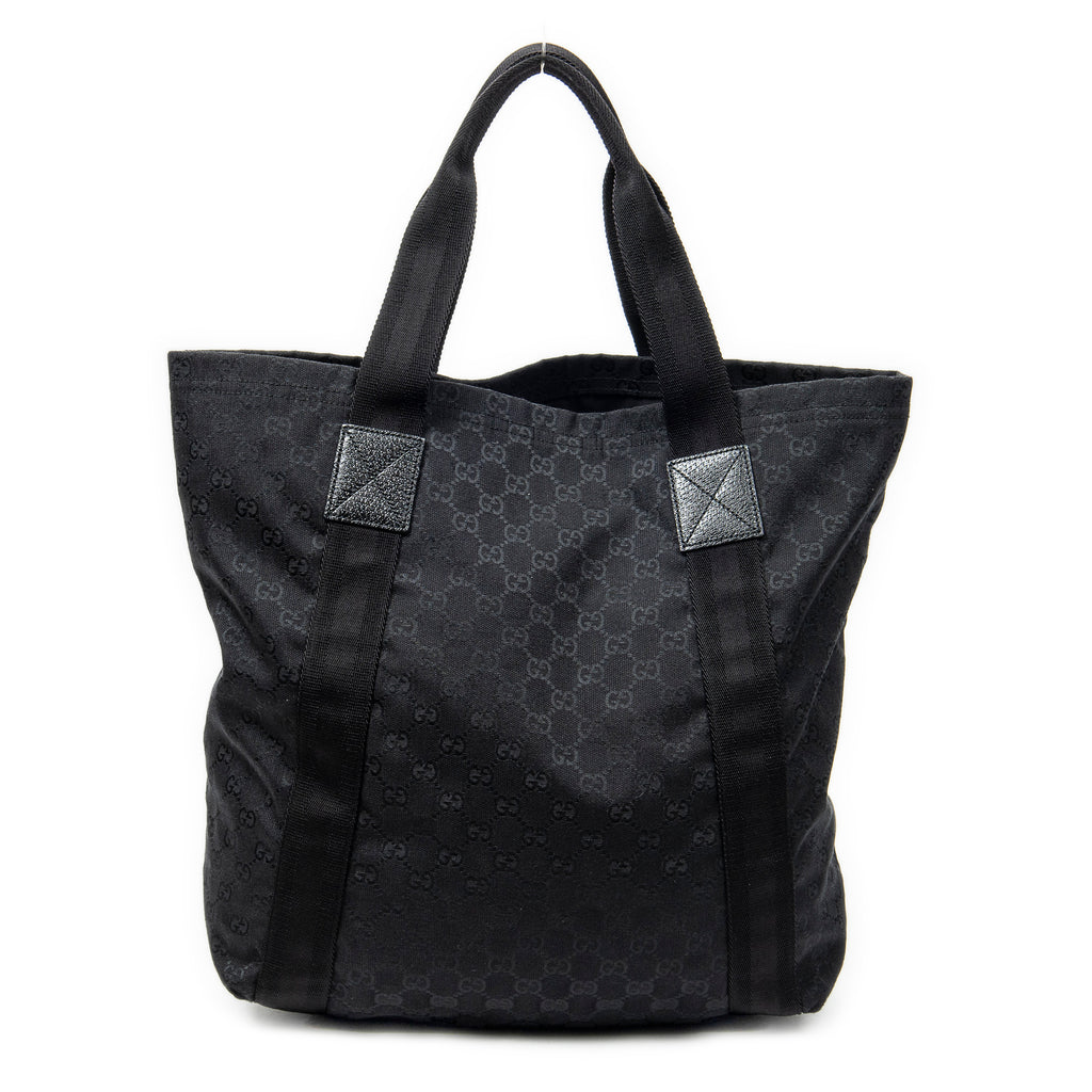 Handbag Open Shopper Black Monogrammed Canvas
