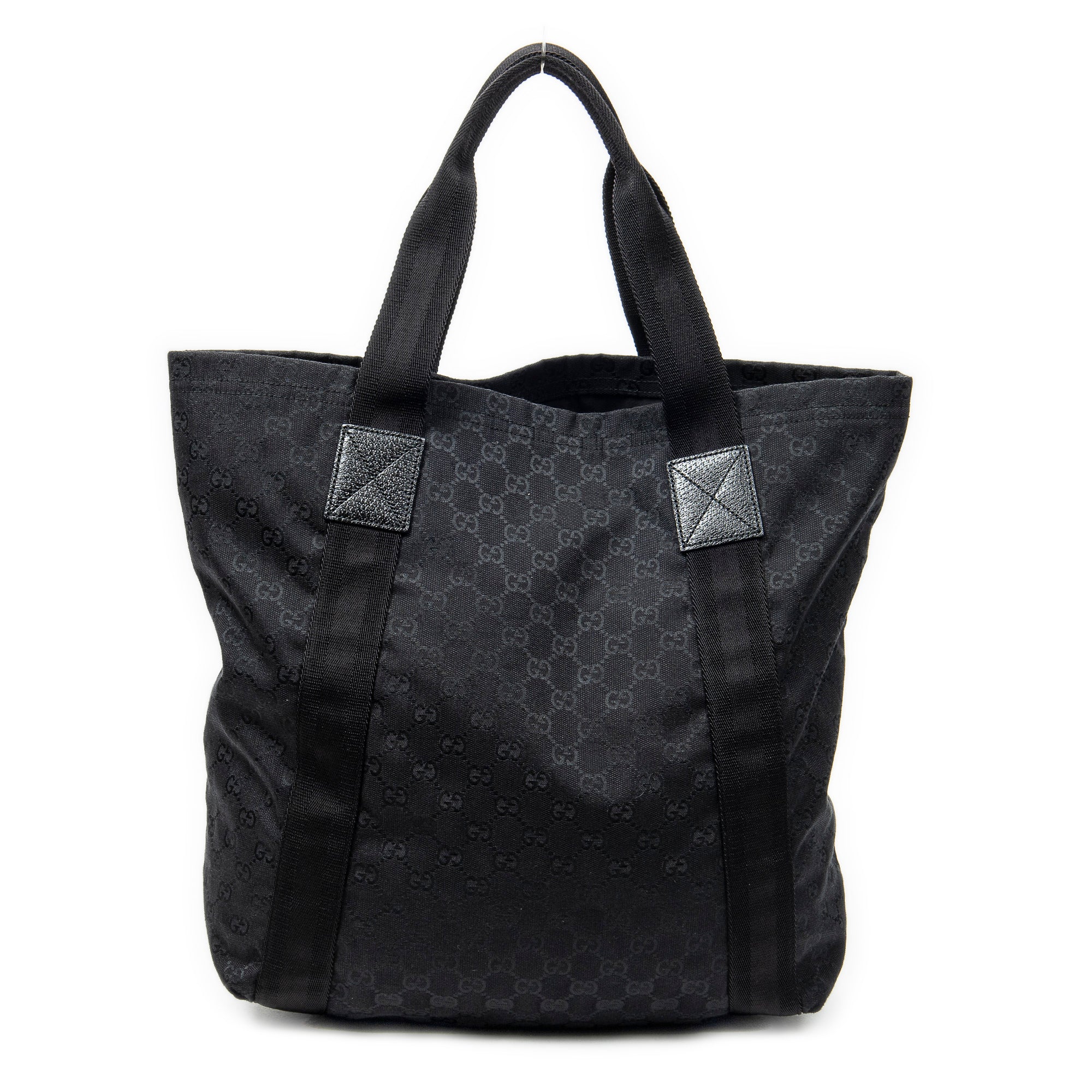 Handbag Open Shopper Black Monogrammed Canvas