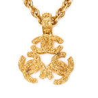 Necklace Triple CC Pendant Necklace Gold Gold Plated