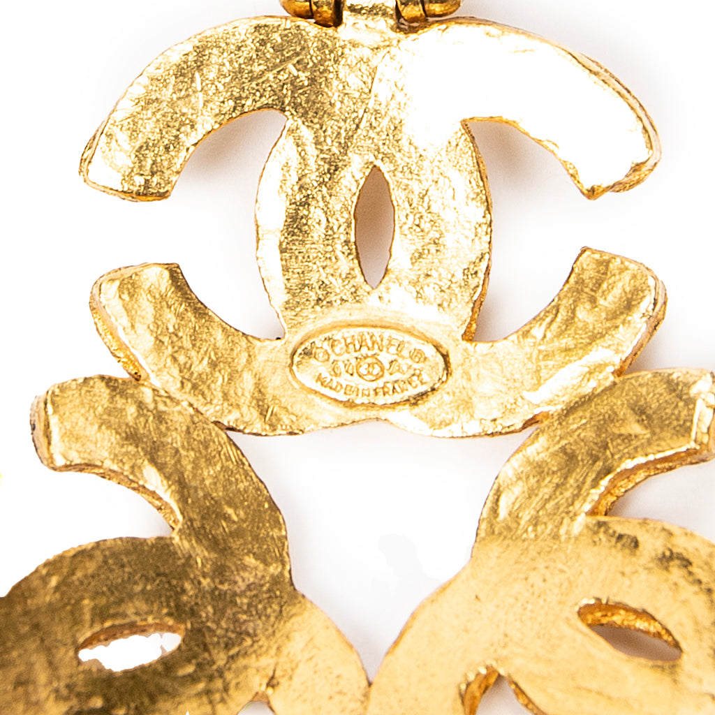 Necklace Triple CC Pendant Necklace Gold Gold Plated