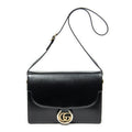 Shoulder bag Medium Torchon GG Ring Bag Black Textured Calfskin Leather