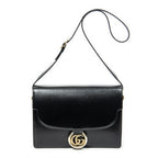 Shoulder bag Medium Torchon GG Ring Bag Black Textured Calfskin Leather