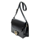 Shoulder bag Medium Torchon GG Ring Bag Black Textured Calfskin Leather