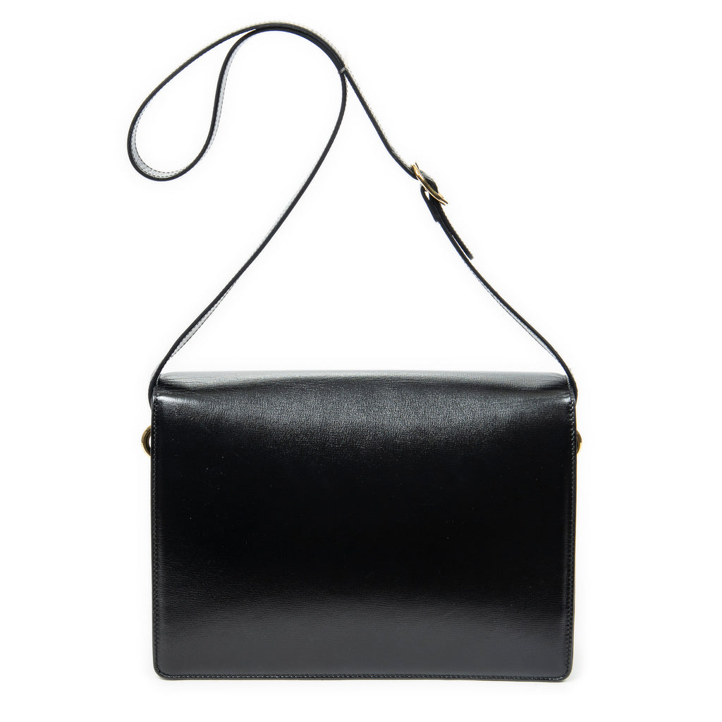 Shoulder bag Medium Torchon GG Ring Bag Black Textured Calfskin Leather