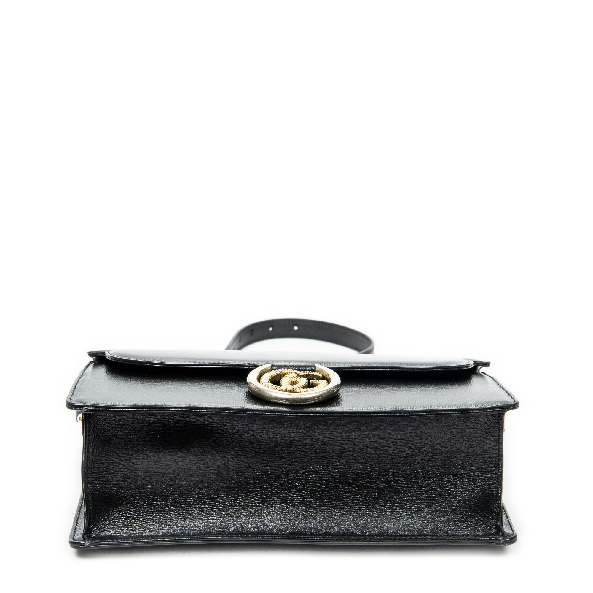 Shoulder bag Medium Torchon GG Ring Bag Black Textured Calfskin Leather