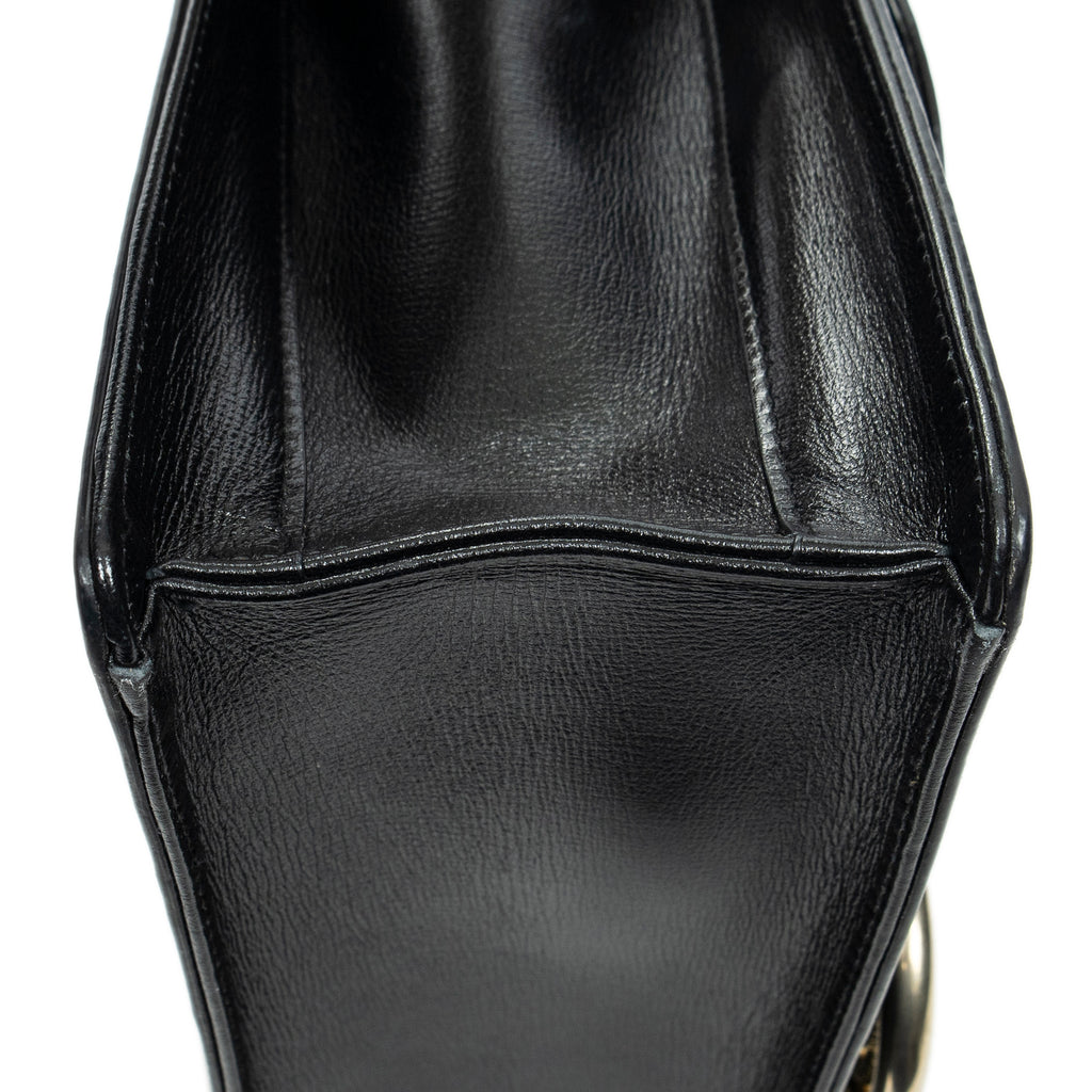 Shoulder bag Medium Torchon GG Ring Bag Black Textured Calfskin Leather