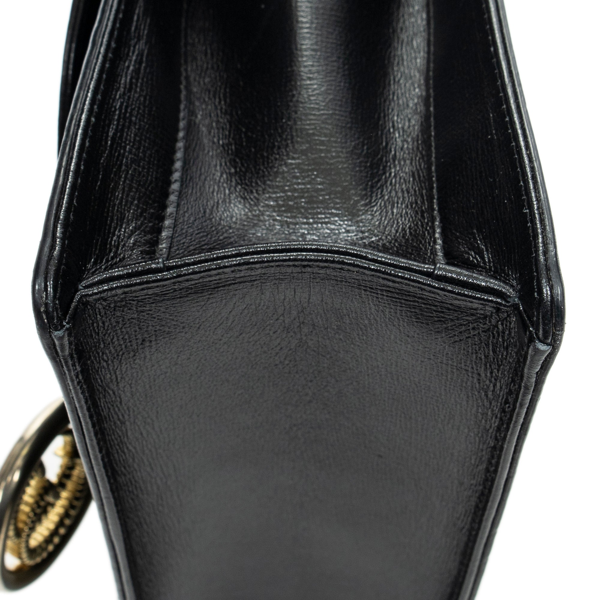 Shoulder bag Medium Torchon GG Ring Bag Black Textured Calfskin Leather
