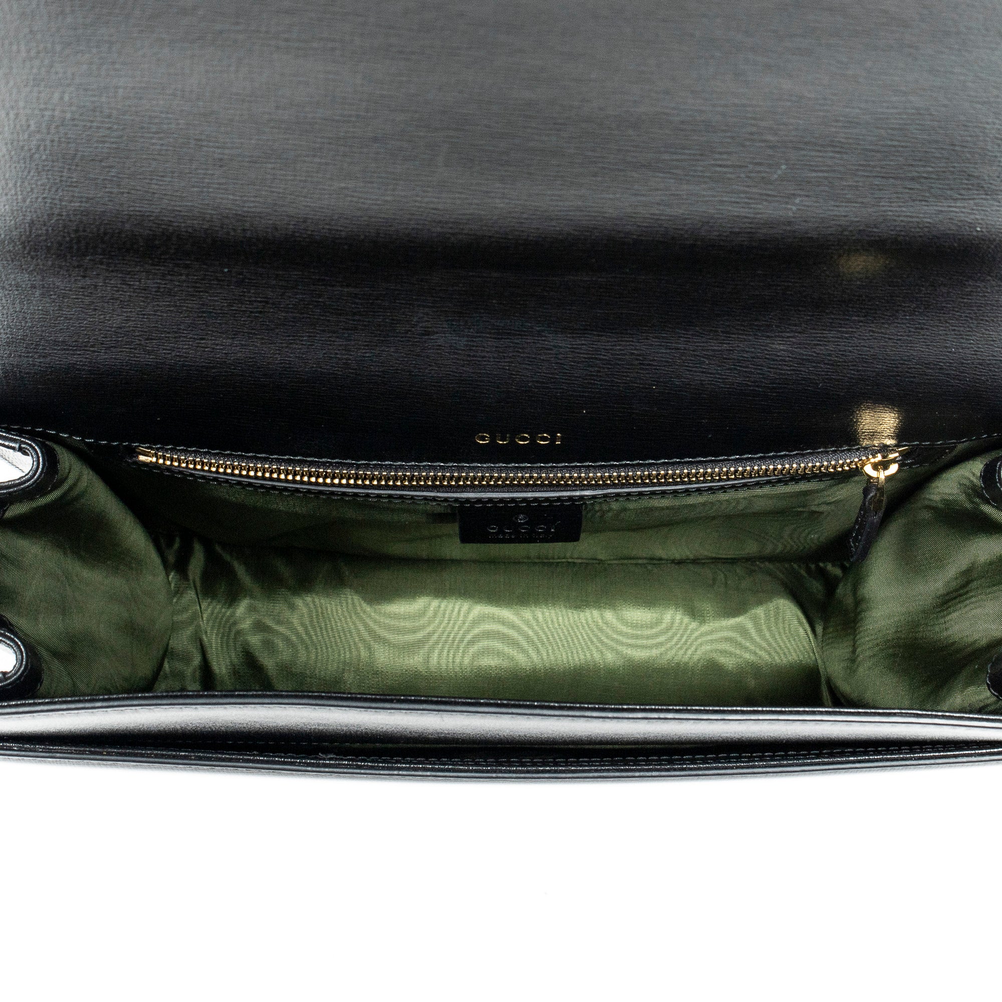 Shoulder bag Medium Torchon GG Ring Bag Black Textured Calfskin Leather
