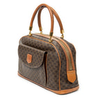 Handbag Vintage Front Pocket Dome Bag Brown Macadam Coated Canvas