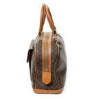 Handbag Vintage Front Pocket Dome Bag Brown Macadam Coated Canvas