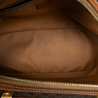 Handbag Vintage Front Pocket Dome Bag Brown Macadam Coated Canvas