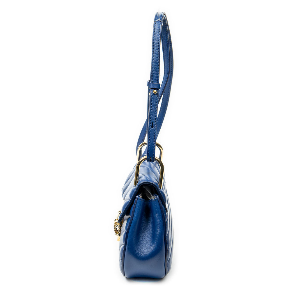 Shoulder bag Mini Drew Bijou Blue Quilted Calfskin Leather
